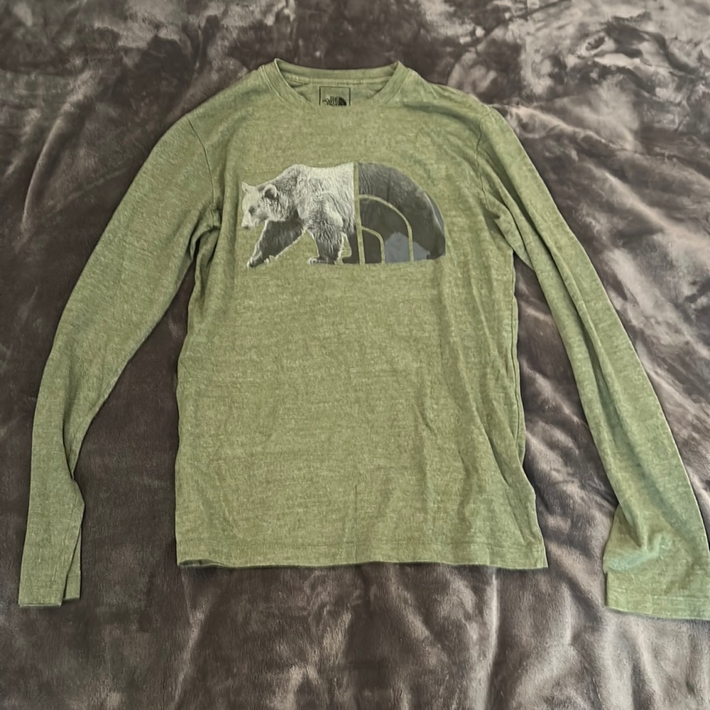 Mens North Face green long sleeve size XS